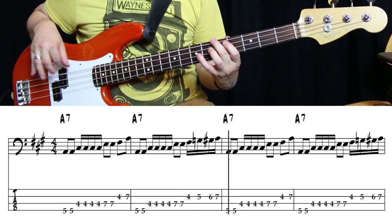 Bluesbass - Blues in A Killing Floor Style (with tabs)