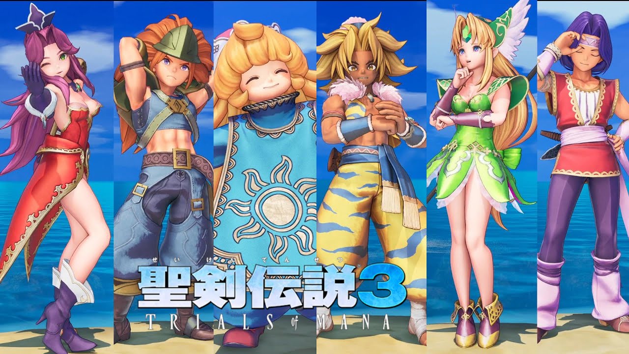 【聖剣伝説3リメイク】全クラス待機モーション集（アンジェラ・デュラン・シャルロット・ケヴィン・リース・ホークアイ）【聖剣3 トライアルズ オブ マナ】TRIALS of MANA