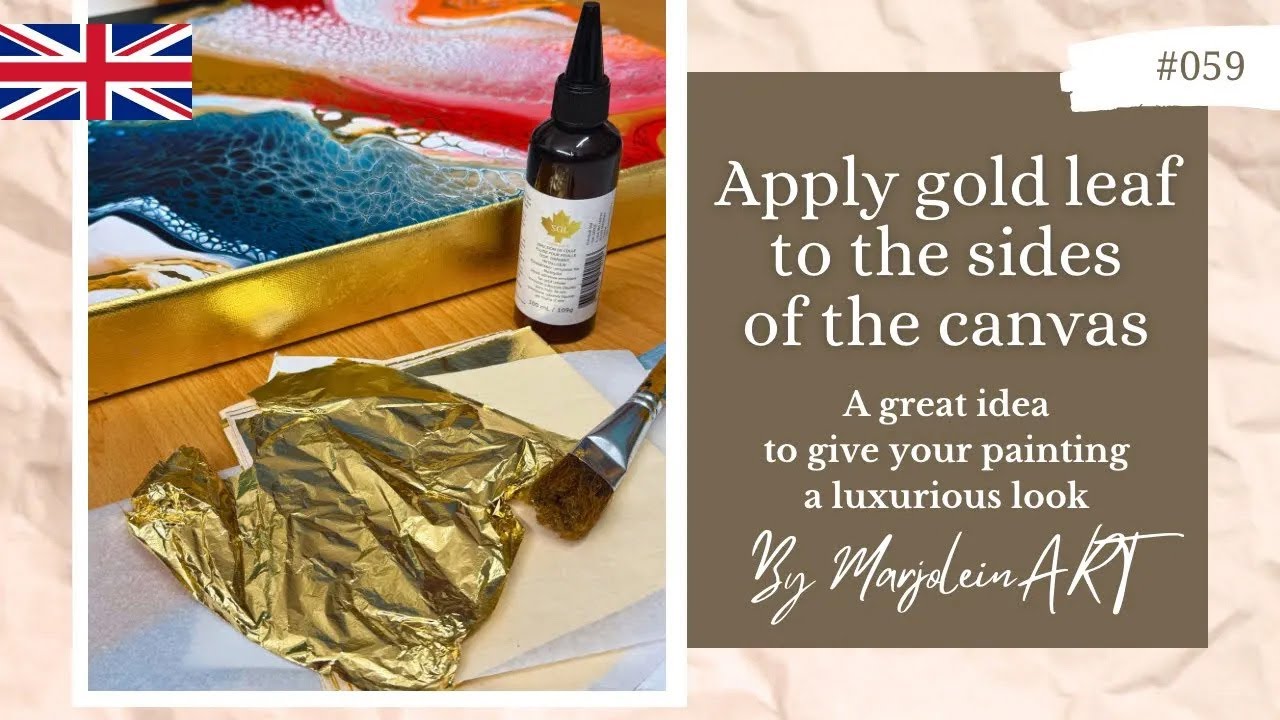 #059 Apply Goldleaf to the sides of the canvas ✨🤩 WOW So shiny #fluidart by #marjoleinart ✨✨