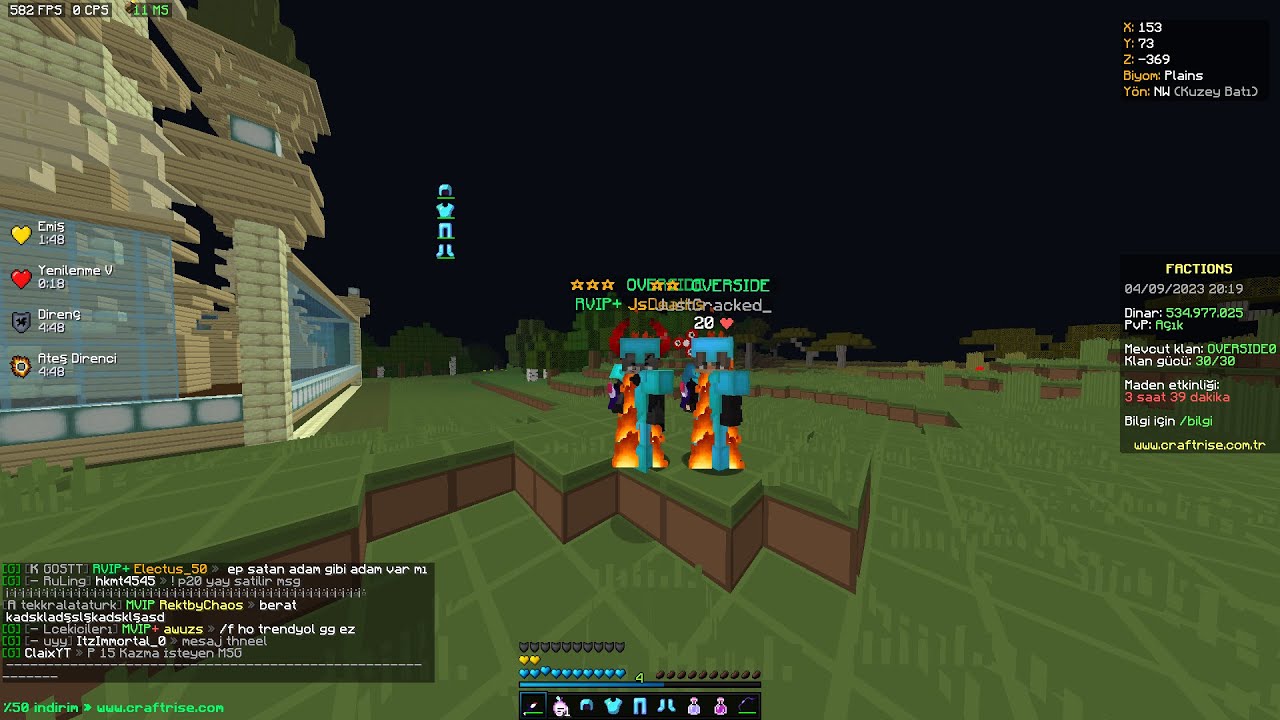 CraftRise Factions LEWAS(primespine) OVERSIDE ŞAMARI RAPE SERİES #craftrise #factions
