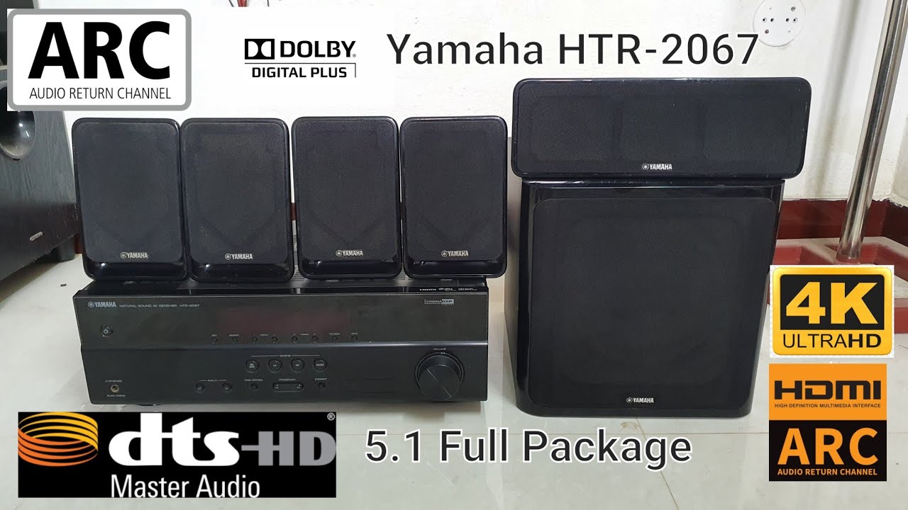 Yamaha HTR-2067 5.1 FULL Speaker Package HDMI Master Audio ARC 4k Ultra HD low budget
