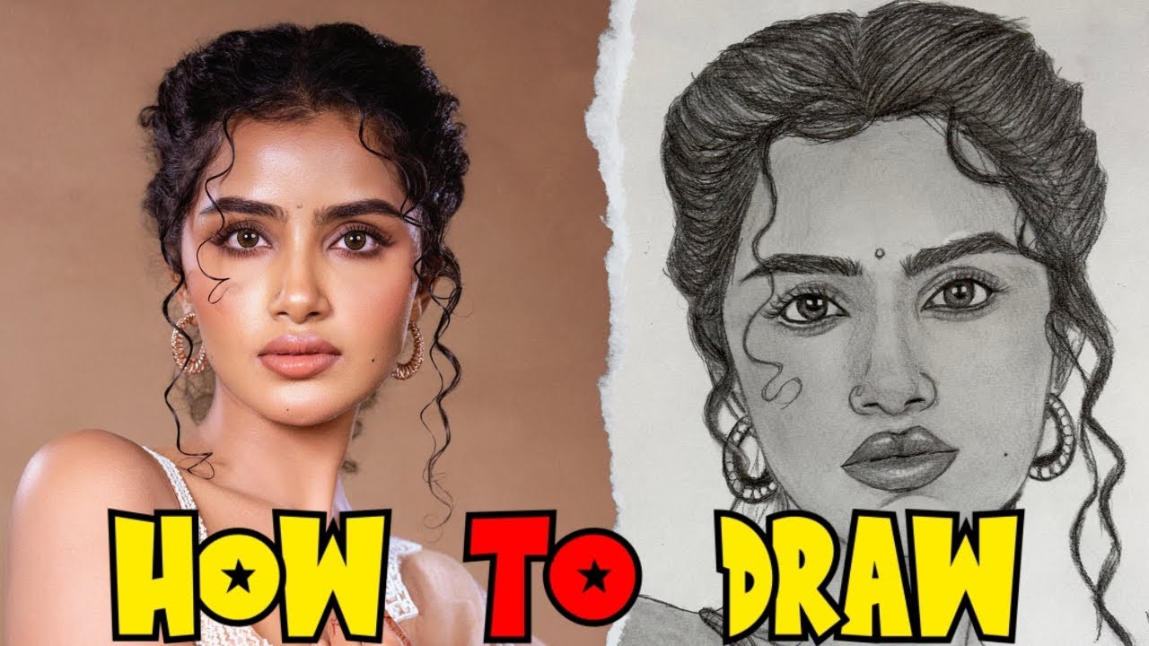 Drawing Anupama Parameswaran from Dragon 🐉 Step by Step Tutorial for Beginners ✨