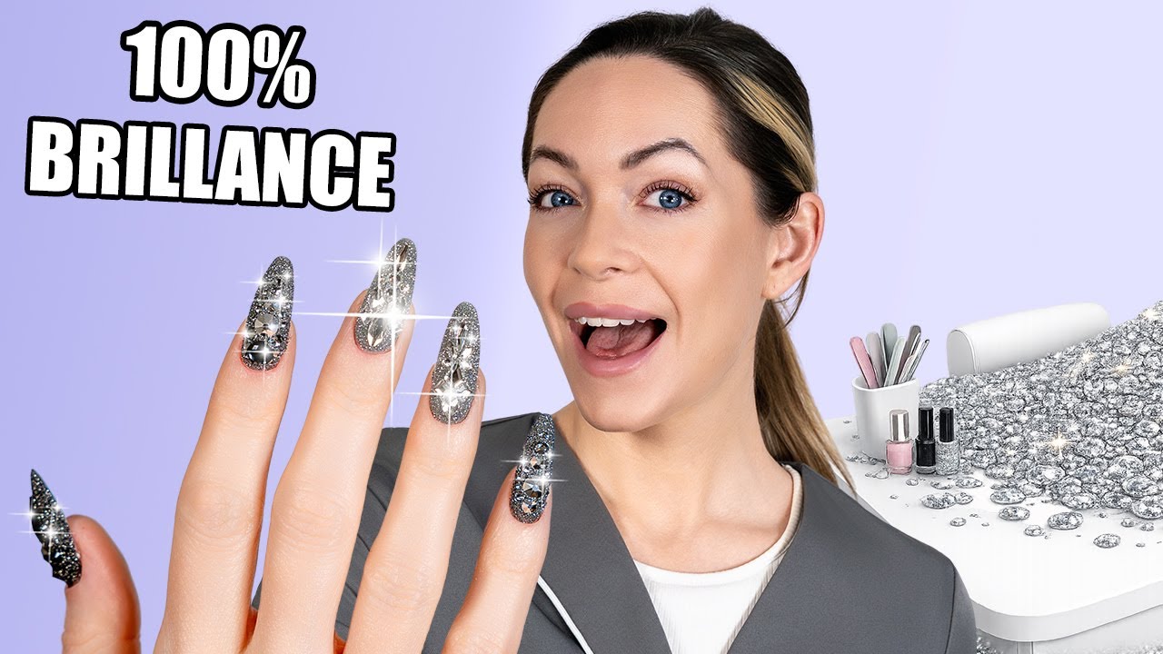 Je pose 100 STRASS sur mes ongles | CAPSULES AMÉRICAINES
