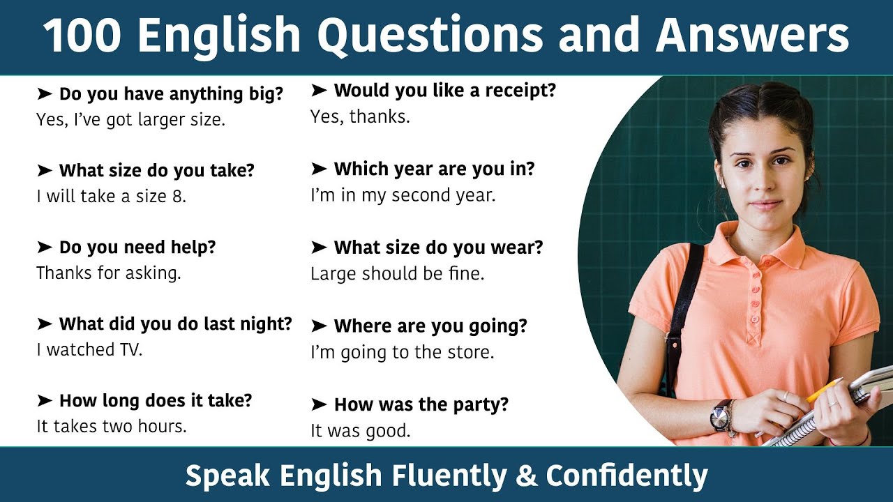 100 English questions and answers for Speaking English fluently || Basic English question answer