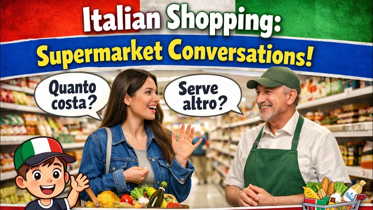“Italian Shopping: Supermarket Conversations | A1-A2 | Learn Italian”
