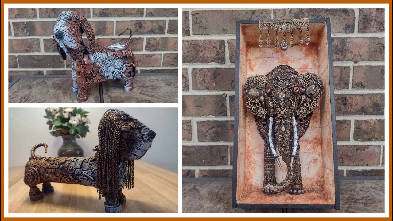 Assemblage Art / Hounds and Elephant