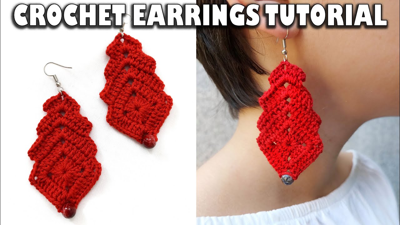 Easy Crochet Earrings Tutorial For Beginners! #crochettutorial #crochetearrings