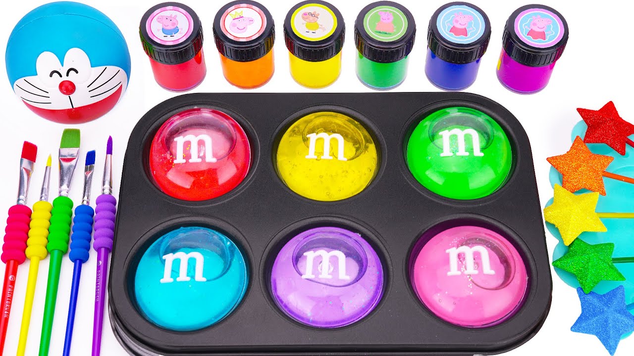 Oddly Satisfying Video🌈 How To Make 6 Crazy Gloosy M&M's Candy Slimes from Mixing Lollipops ASMR