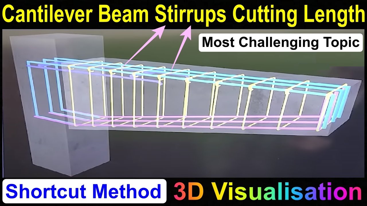 Cantilever Beam Stirrups Cutting Length Cantilever Beam Bbs #CantileverBeam #KayiEngineers #Viral