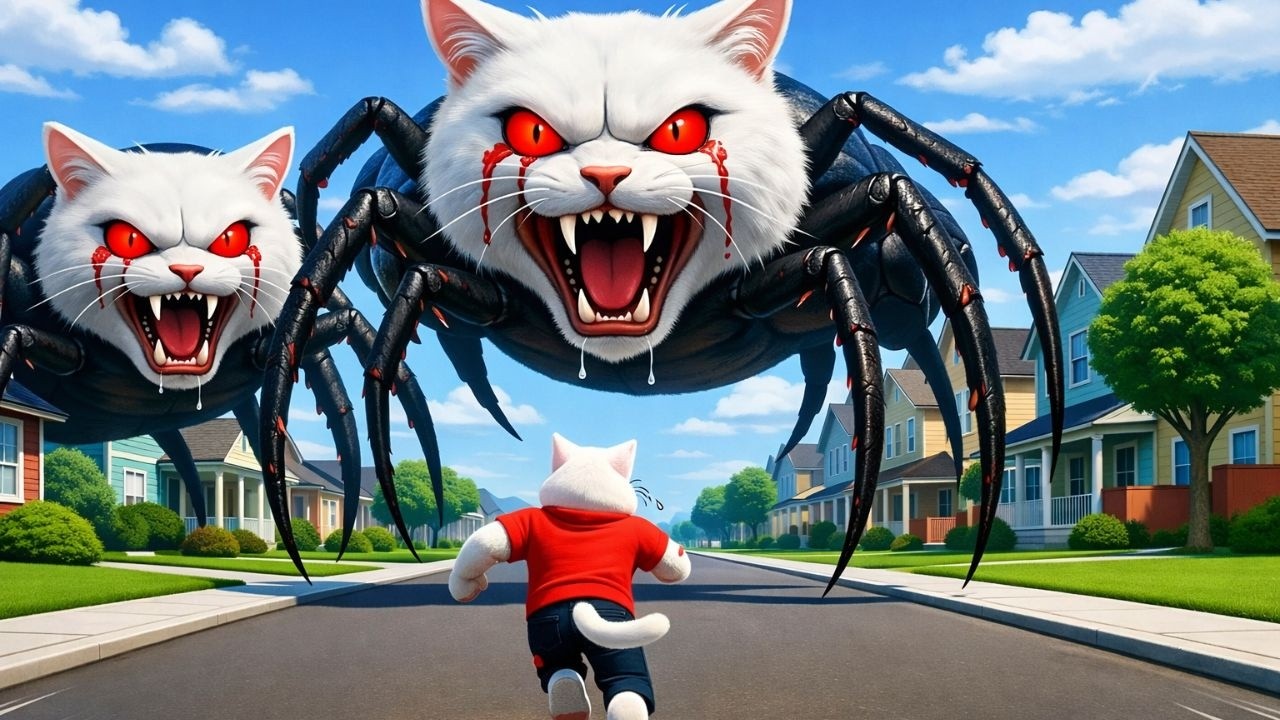 Tiny Kitten Meets a Magic Spider 🕷️✨ | AI Cat Story That Will Melt Your Heart 🐱💖#catshorts #aicat#