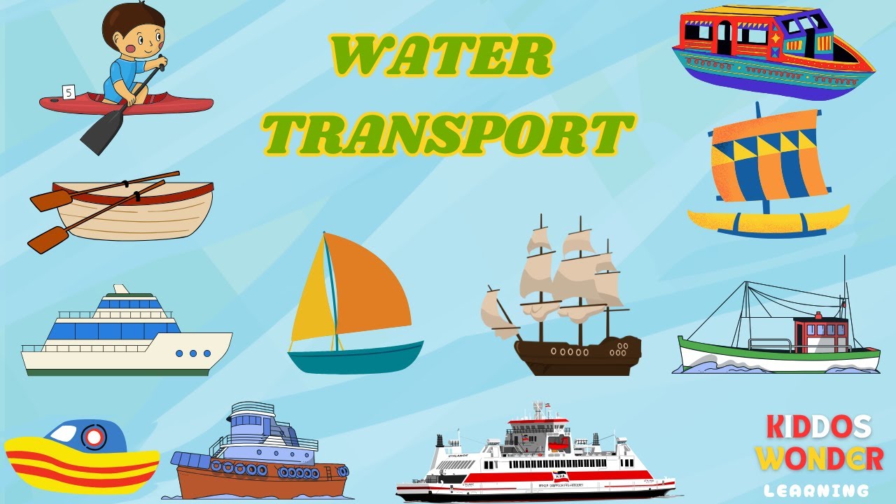 Water Transport Vehicles for Kids| 15 Names of Water Transport in English| Kiddos Wonder Learning