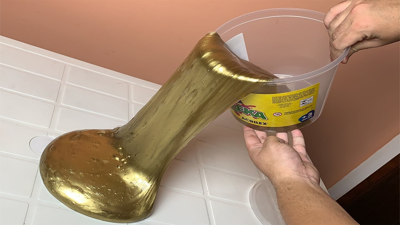 TRANSFORMEI O BALDE DE 2,5 KG DE SLIME EM OURO DERRETIDO!! (Incrível)