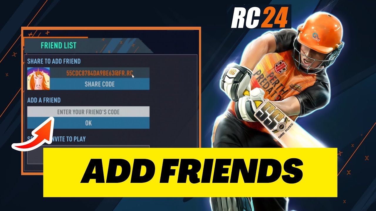 How to Add Friends and Invite Friends to Play in Real Cricket 24