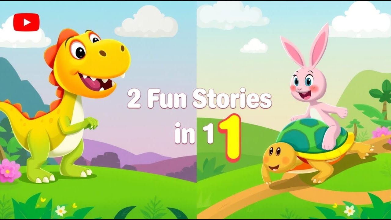 Stories for kids  | Dinosaur Adventure + Rabbit and Tortoise Story | Bedtime Tales