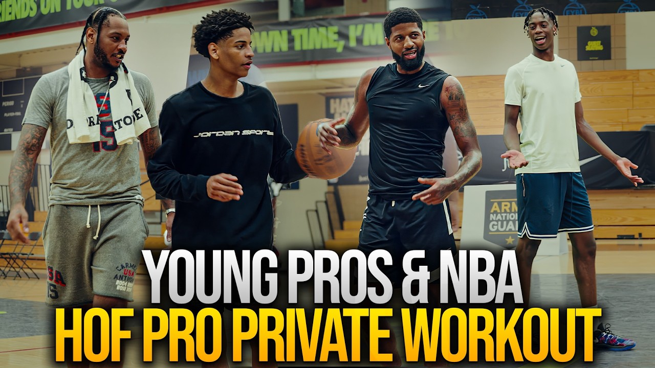 Paul George, AJ Dybantsa & Kiyan Anthony PRIVATE PRO WORKOUT. Straight PROS W/ NBA Trainer