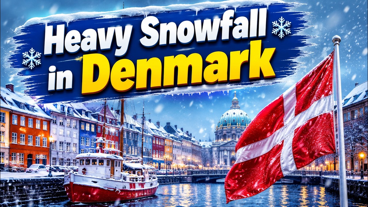 Heavy Snowfall in Denmark ❄️ | Denmark Snowfall 2026 | Winter Storm & Snowy Copenhagen Streets