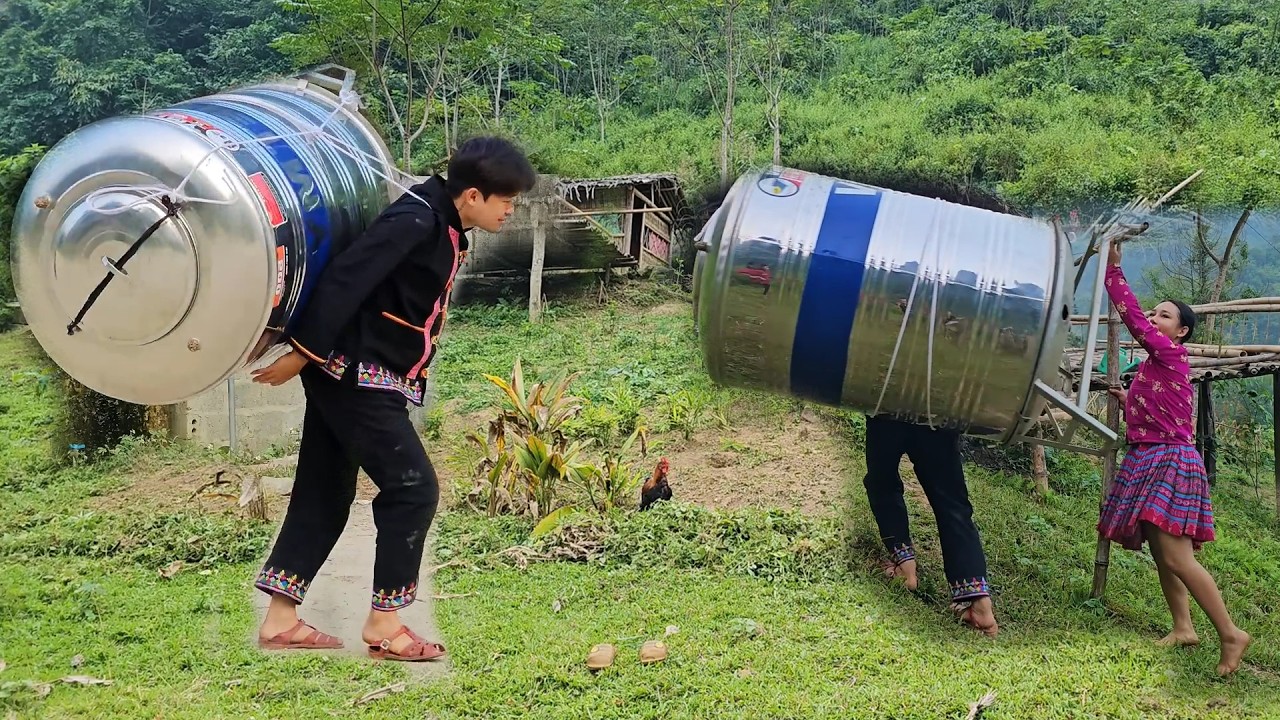 Boyfriend Breaks His Piggy Bank to Surprise His 18-Year-Old Girlfriend with a Big Water Tank