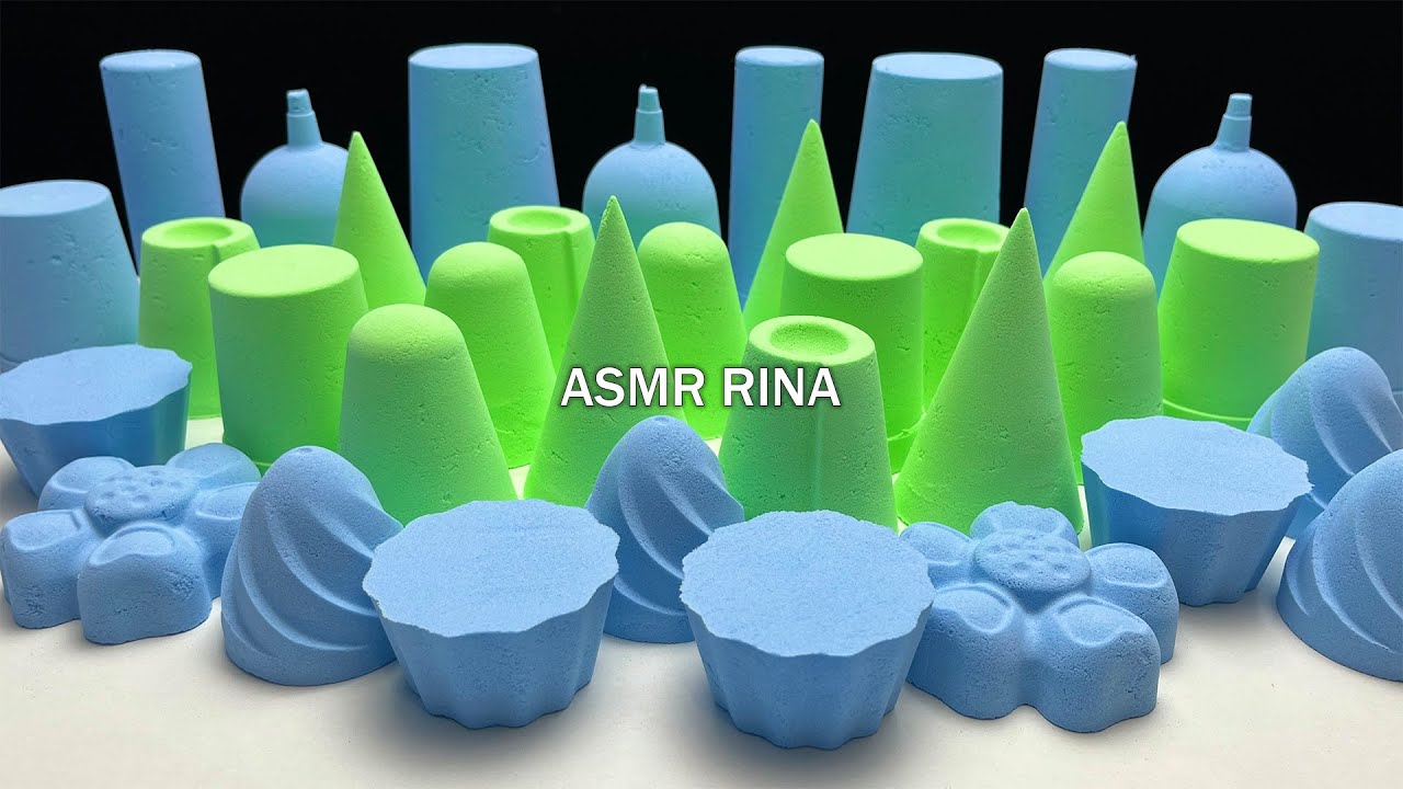 ASMR baking soda green💚 + blue💙