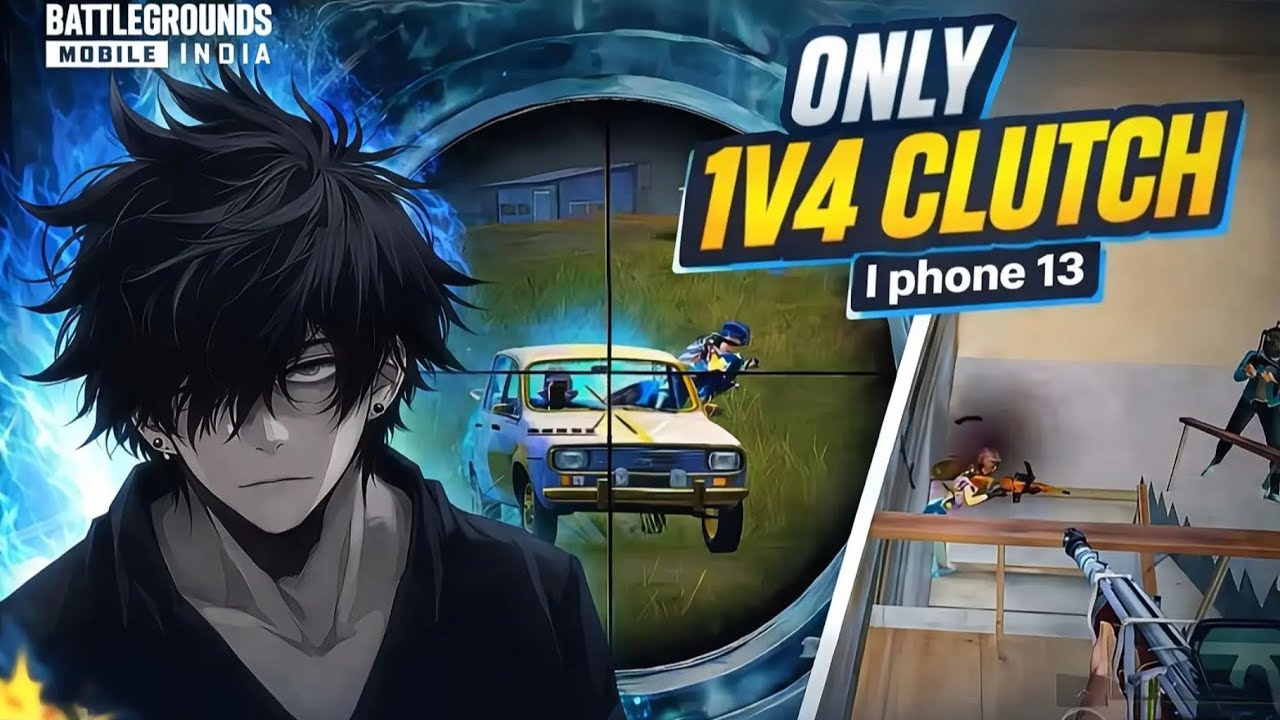 ONLY 1v4 CLUTCH IN 60FPS | I PHONE 13 🔱 | BGMI | PUBG MOBILE 