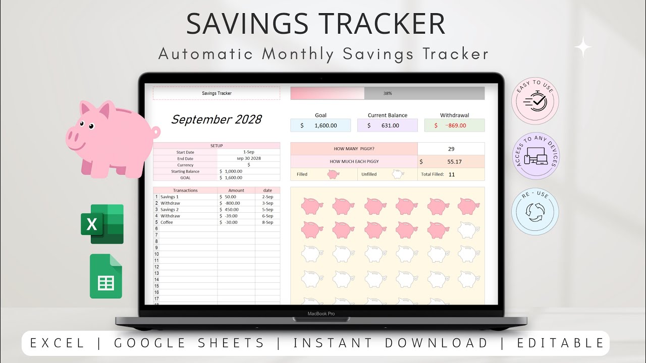 Step-by-Step Guide to Savings Tracker Spreadsheet Template 
