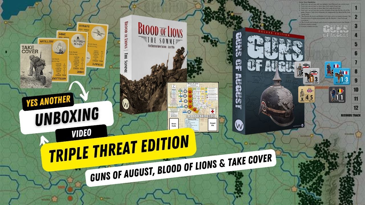 Распаковка Worthington Press Kickstarter! Guns of August Deluxe | Blood of Lions | Take Cover