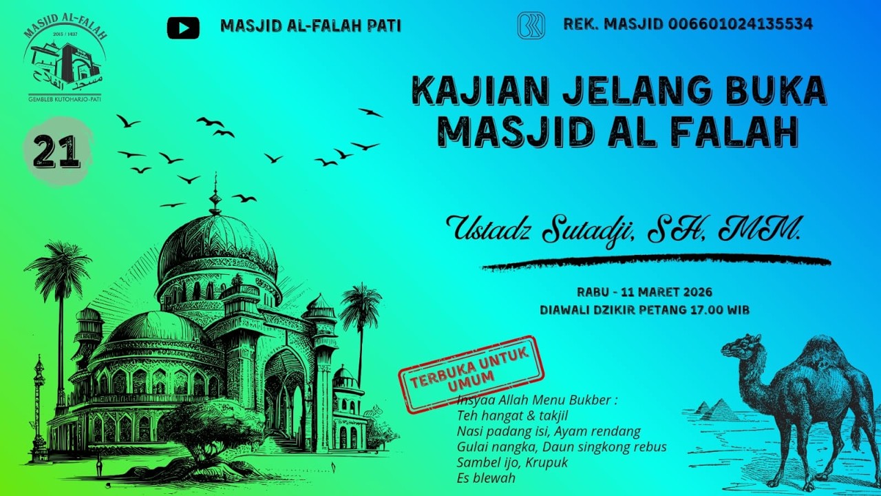 SEPULUH PERKARA PENGHALANG DO'A, Kajian Jelang Buka bersama Ust. SUTAJI, SH.MM