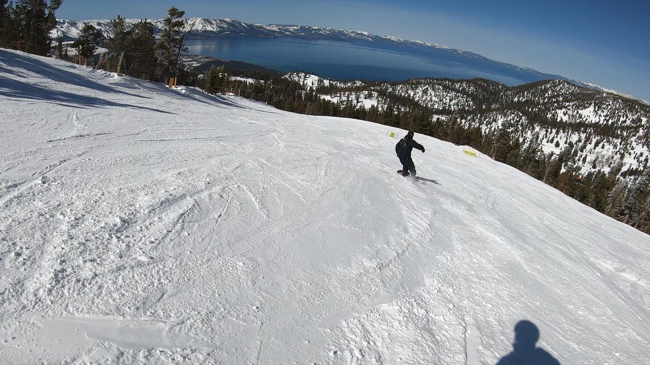 Ski Heavenly - Lake Tahoe 2-27-24 Ridge Run to Maggie's Run and Steins from Canyon Express lift