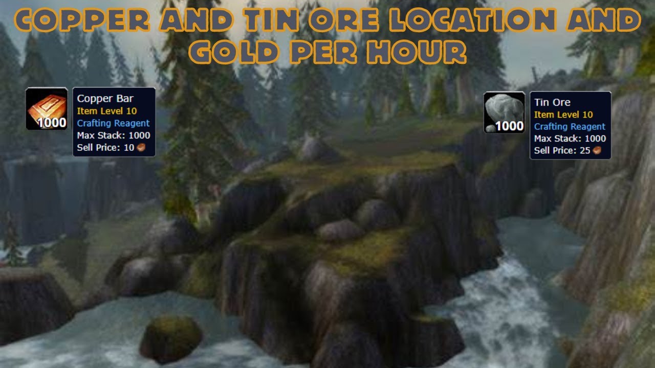 Copper Bars and Tin Ore Farm Retail WoW