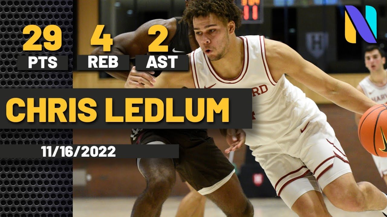 Chris Ledlum scored 29 points as Harvard Crimson beat Northeastern Huskies 70-69