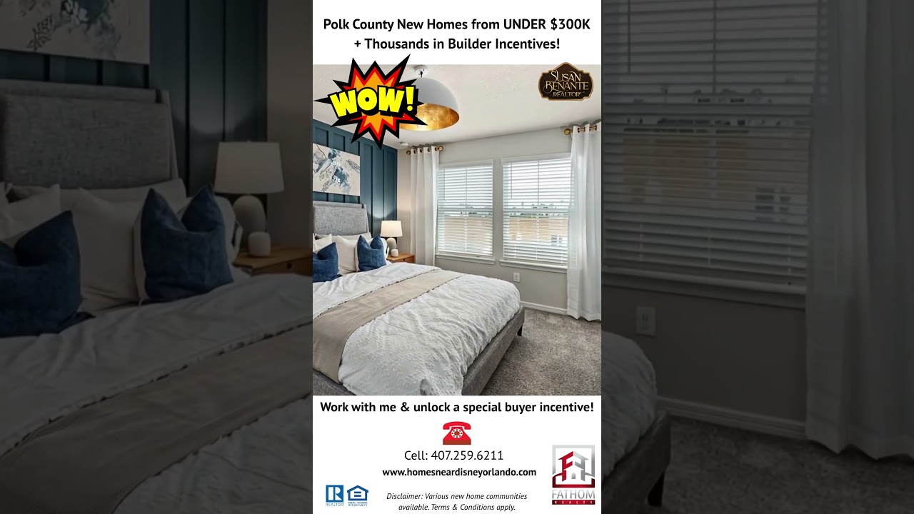 New Homes in Polk County FL from Under $300K + Buyer Bonus!  #floridarealestate