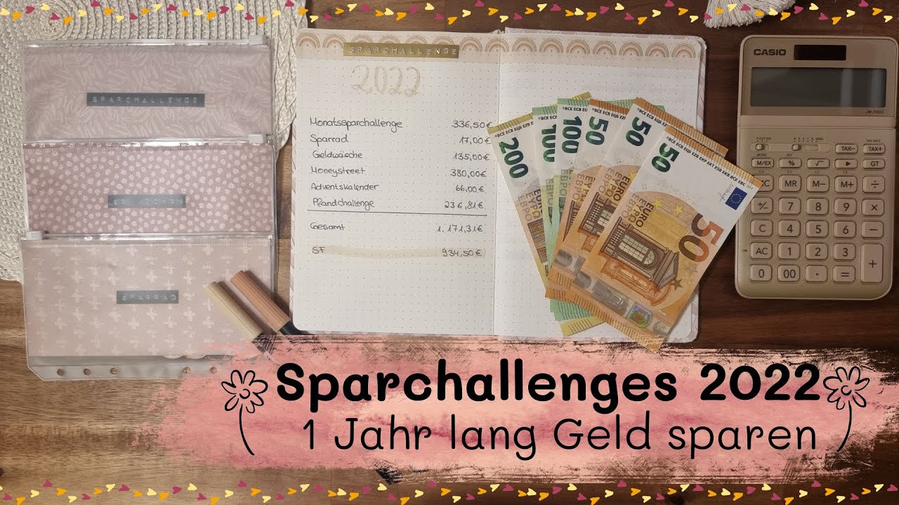 Sparchallenges 2022 Was konnte ich sparen? ✨ Sparen mit der Umschlagmethode 💸