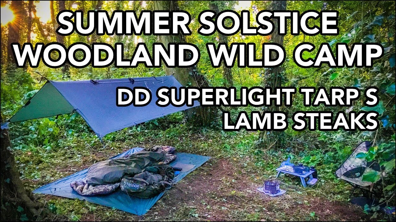Summer Solstice Woodland Wild Camp with DD Superlight Tarp S  & Lamb Steaks