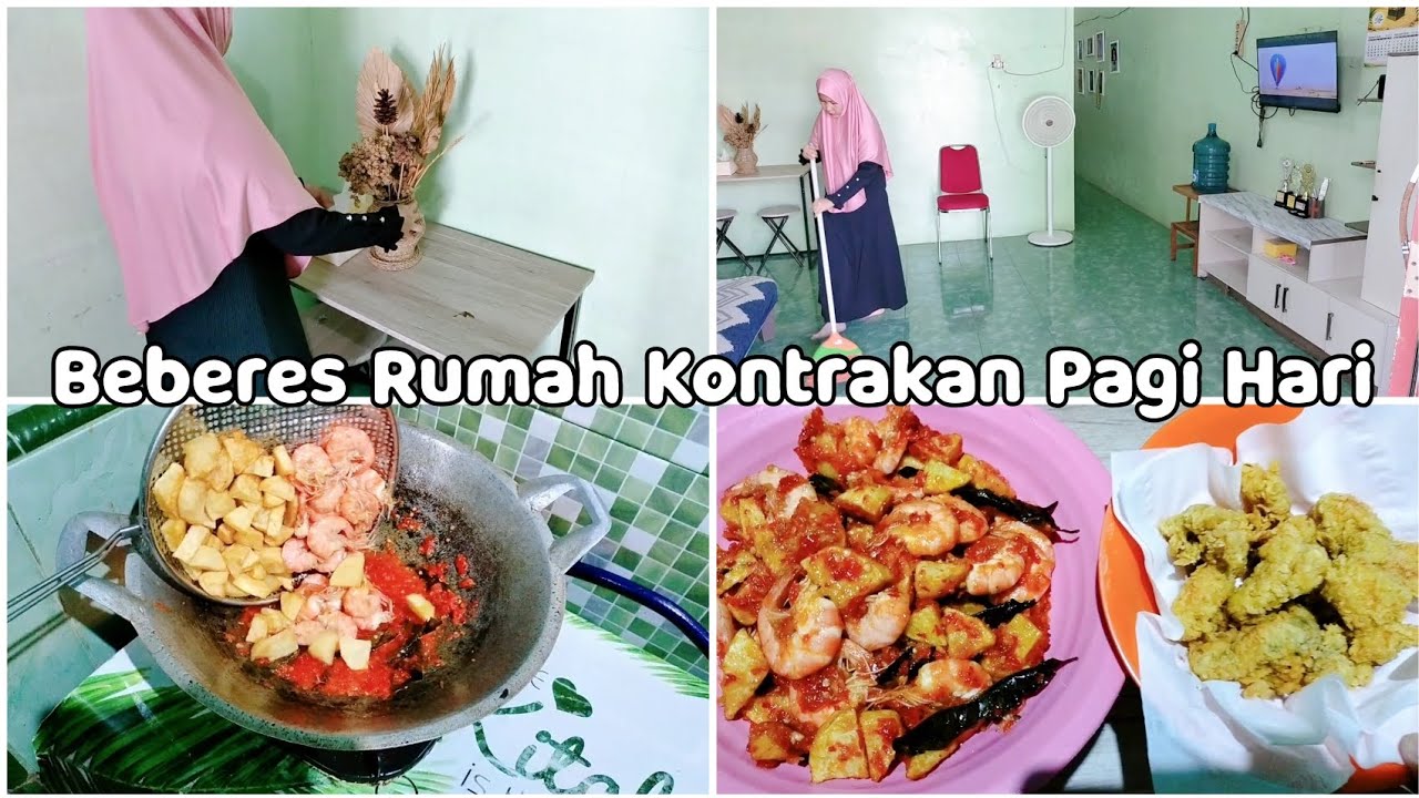 RUTINITAS MASAK BUAT KELUARGA LANJUT BEBERES RUMAH KONTRAKAN