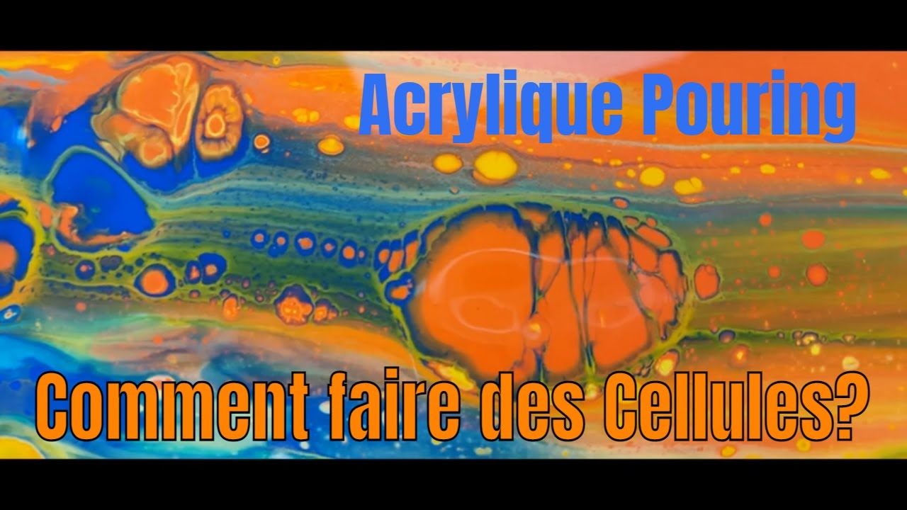 Comment réussir les cellules en Acrylique Pouring ? Merci 💧🌅🍊#peintureacryliquepouring 115