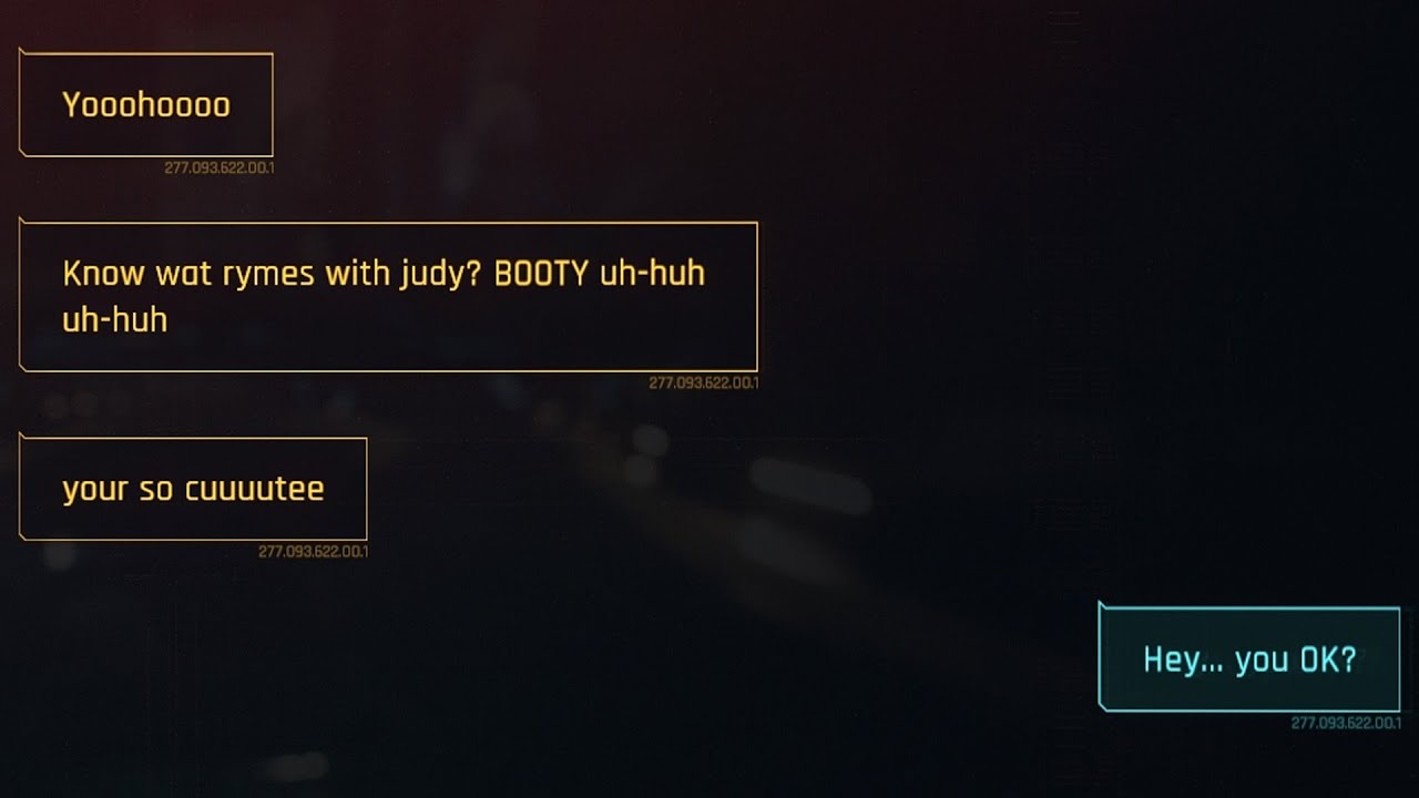 Judy Alvarez Drunk Messages - Cyberpunk 2077