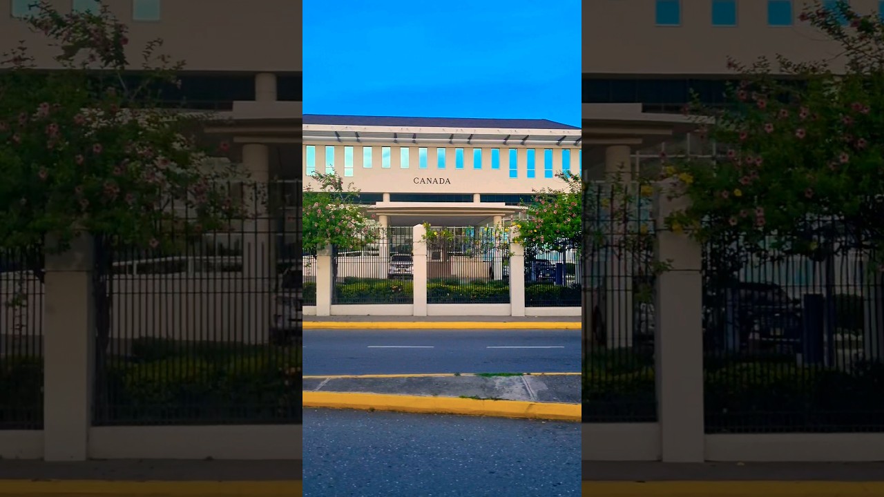 Canada embassy in Jamaica 🇯🇲🇨🇦 🍁 #jamaica #canada #shorts #driving #video #embassy #vacation #viral