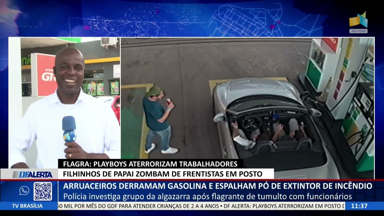 DF ALERTA - Arruaceiros derramam gasolina e espalham pó de extintor de incêndio