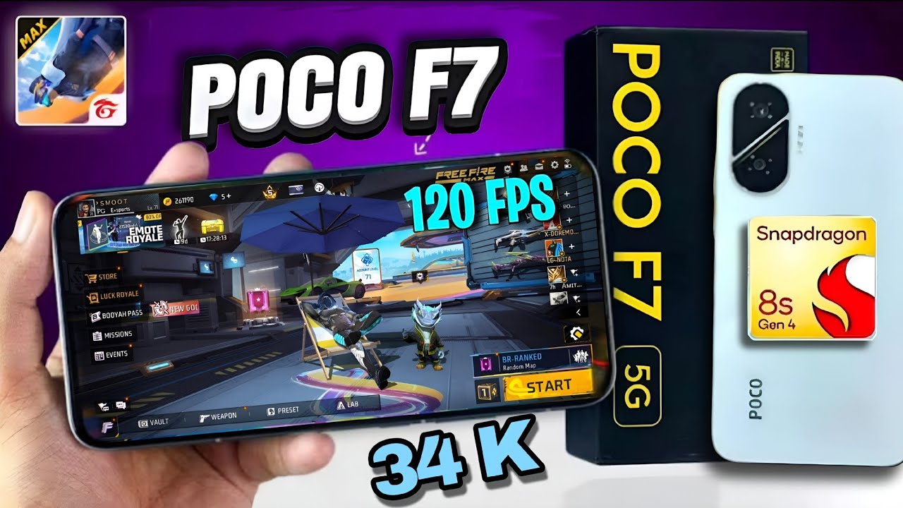 Poco F7  Free Fire Test Full Map Ultra Gameplay + Screen Recorder Test | Smooth Performance ! 😱