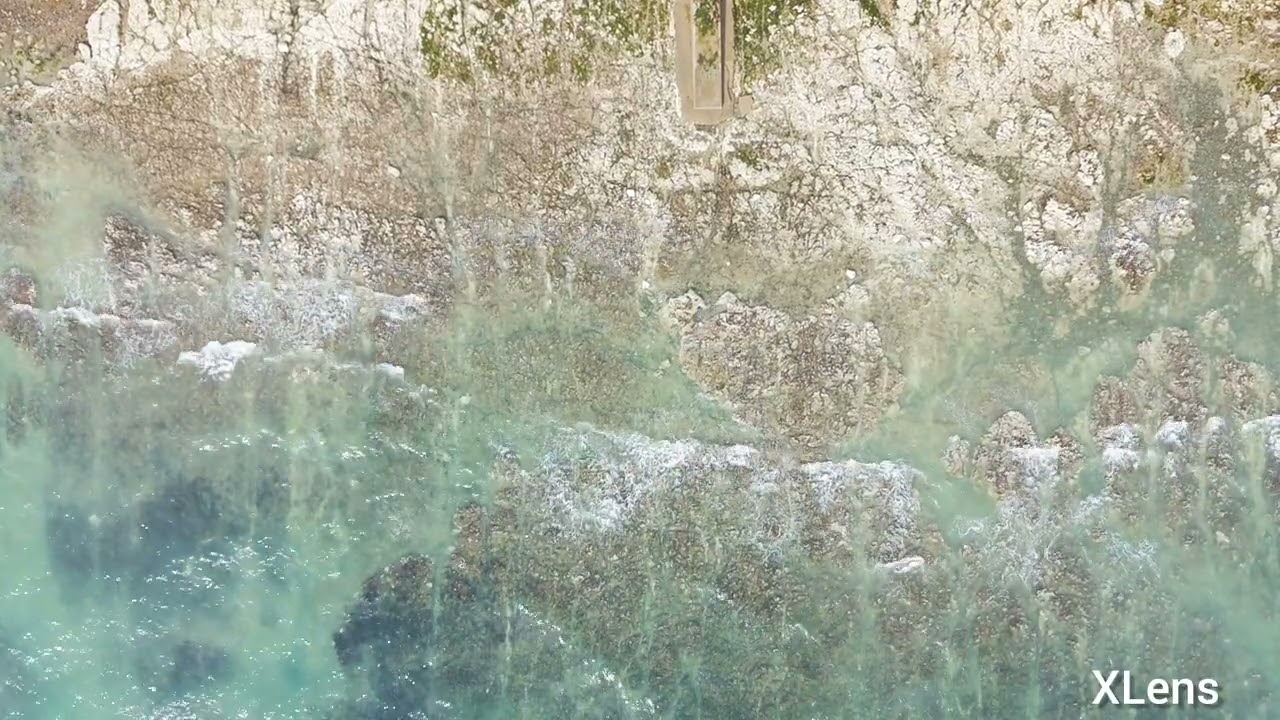 Tranquil 4K Drone Over Aqua Shallow Beach | South England Aerial View | DJI Mini 4 Pro