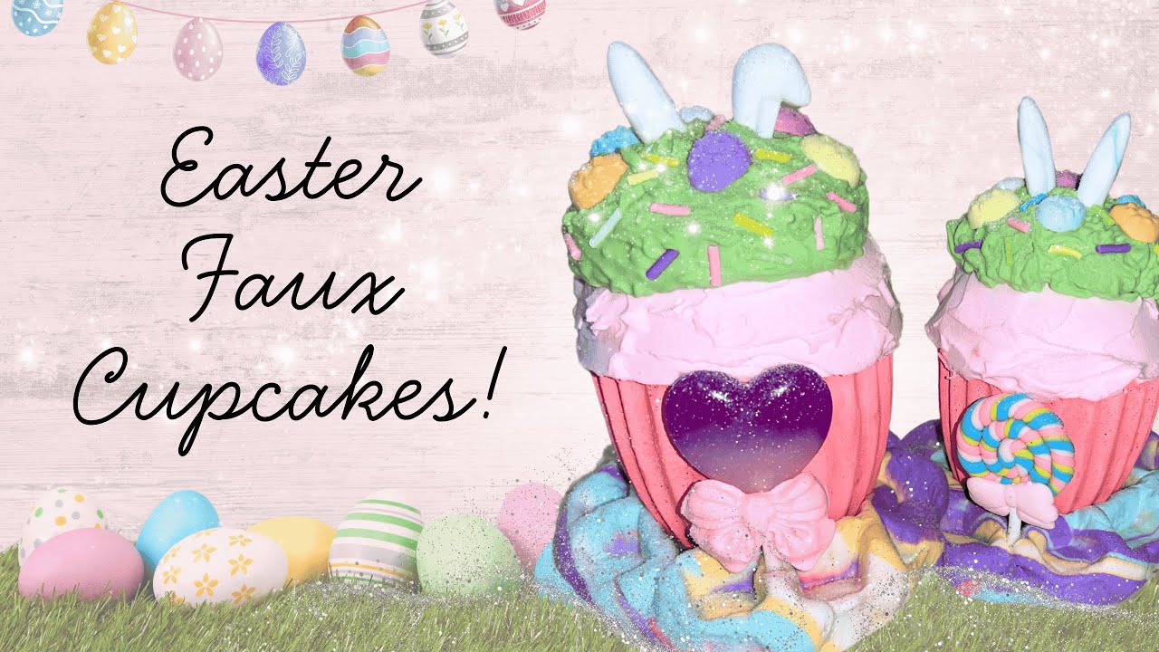 Easter Cupcake Craft Tutorial DIY Spring Decorations  Faux Cupcakes
