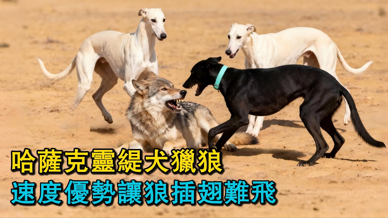 冰原上的速度與激情，獵犬追得餓狼四處逃命！哈薩克靈緹犬獵狼，速度優勢讓狼插翅難飛！巴基斯坦硬核驅狼，30條古梗犬組團出擊，野狼瞬間潰敗！