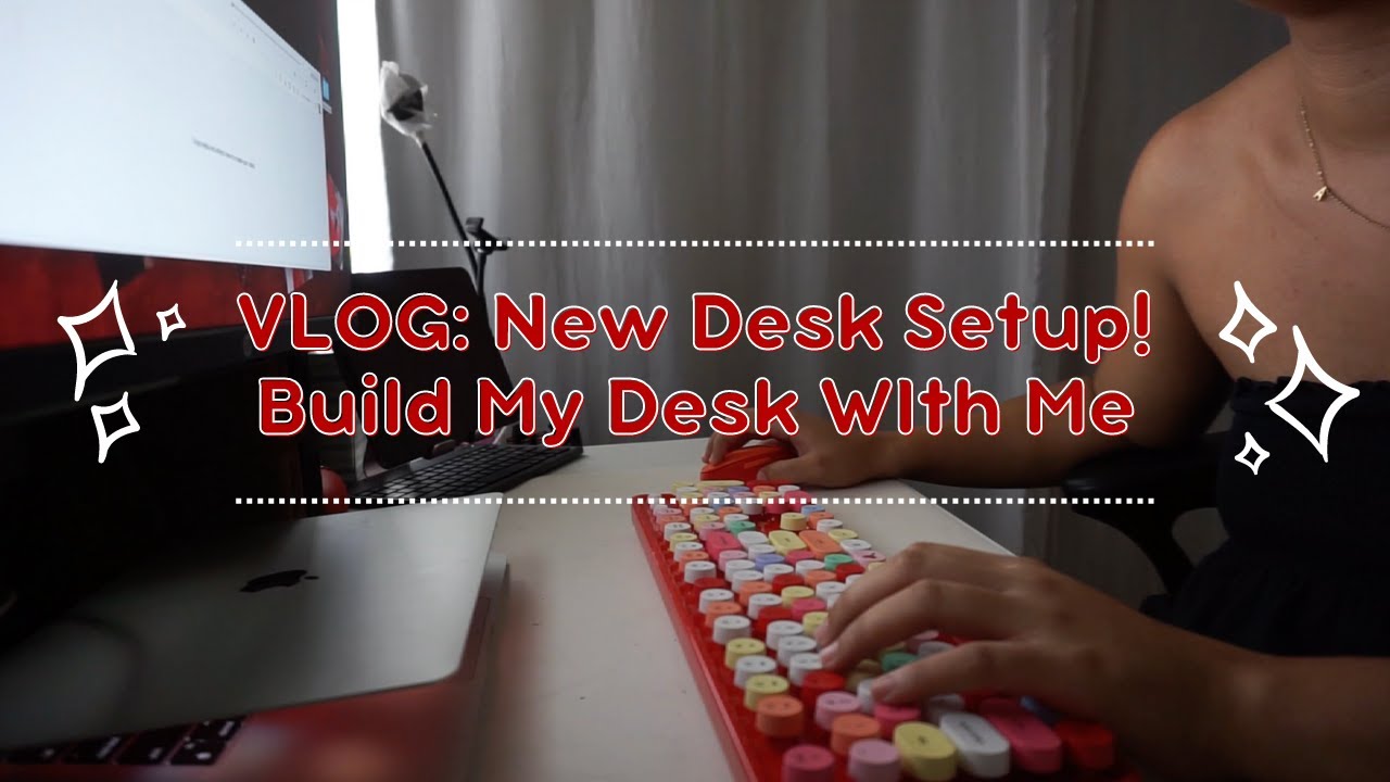 VLOG: New Desk Setup! (new desk building, new monitor, new keyboard, wfh office space) | BEING ALAIA