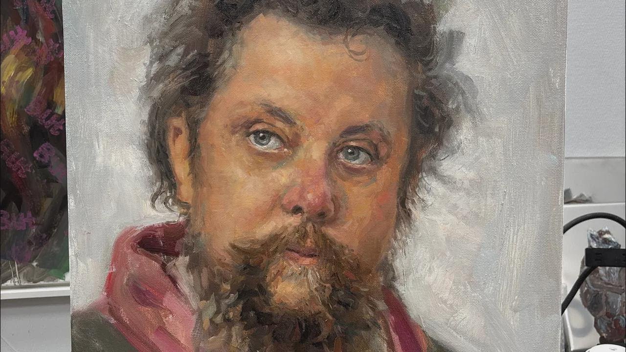 Portrait de Moussorgski inspiré par l’œuvre de Répine – Processus complet