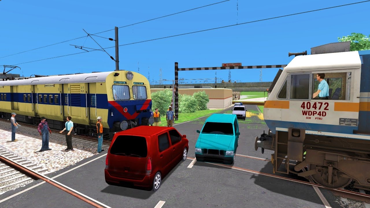 Loco Failed of MEMU Local Train at Railroad Crossing Rescue by WDP4D |  Train Simulator 2022