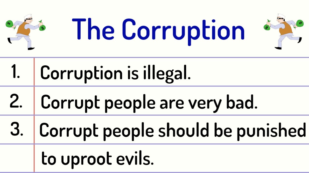 Corruption Essay 10 Lines || Corruption Essay in English