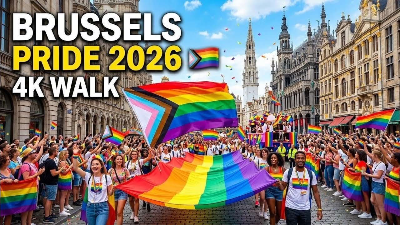 BRUSSELS PRIDE PARADE 2026 🏳️&zwj;🌈 4K 60fps Cinematic Walking Tour #prideparade #brussels #lgbtq #4k
