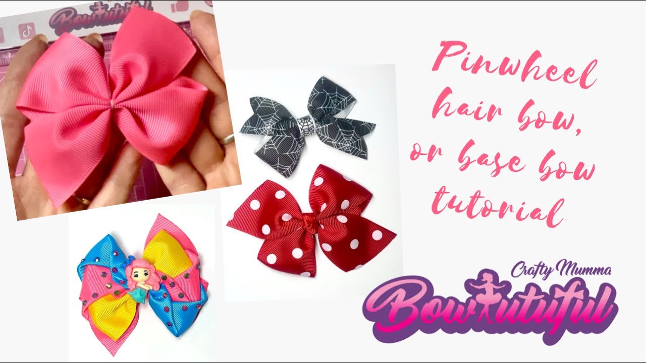 Pinwheel hair bow tutorial base bow // how to make hair bows // laço de fita