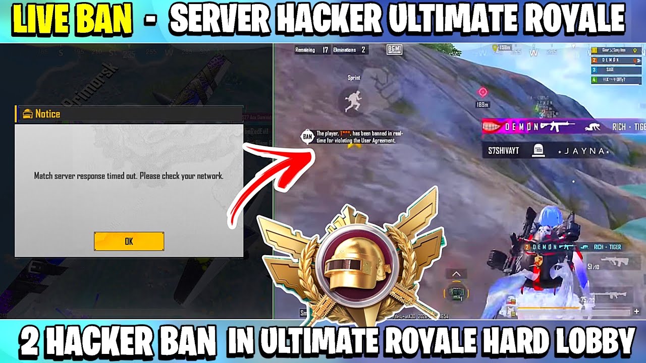 😡PAKDA GAYA ! SERVER HACKER IN ULTIMATE ROYALE LOBBY💀LIVE BAN