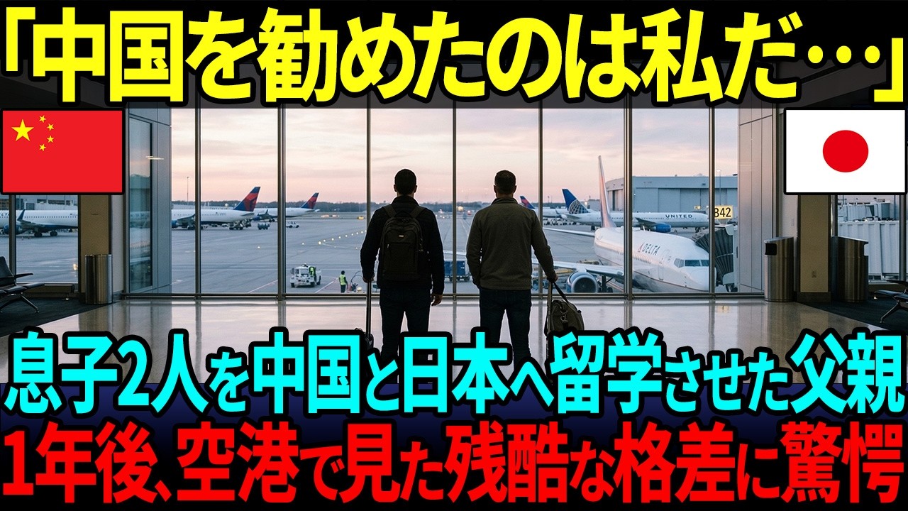 【海外の反応】「同じ家で育てたはずなのに…」兄は中国、弟は日本へ留学させたアメリカ人父、1年後の空港で息子2人の変わり果てた姿に絶句