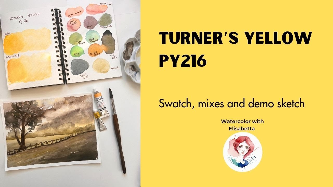 Turner's Yellow watercolor review: PY216 for glowing skies.